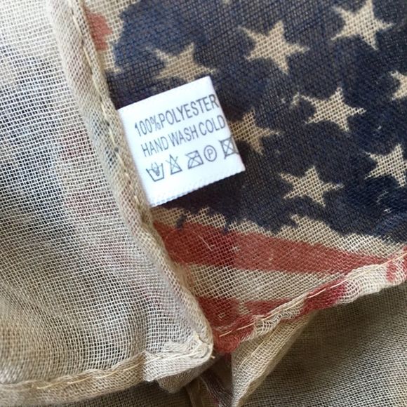 American Flag Print Gauzy Polyester Infinity Scarf - Picture 4 of 4